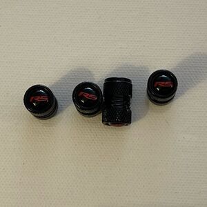 RS Rally Sport Valve Stem Caps in Black Set of 4 NWT